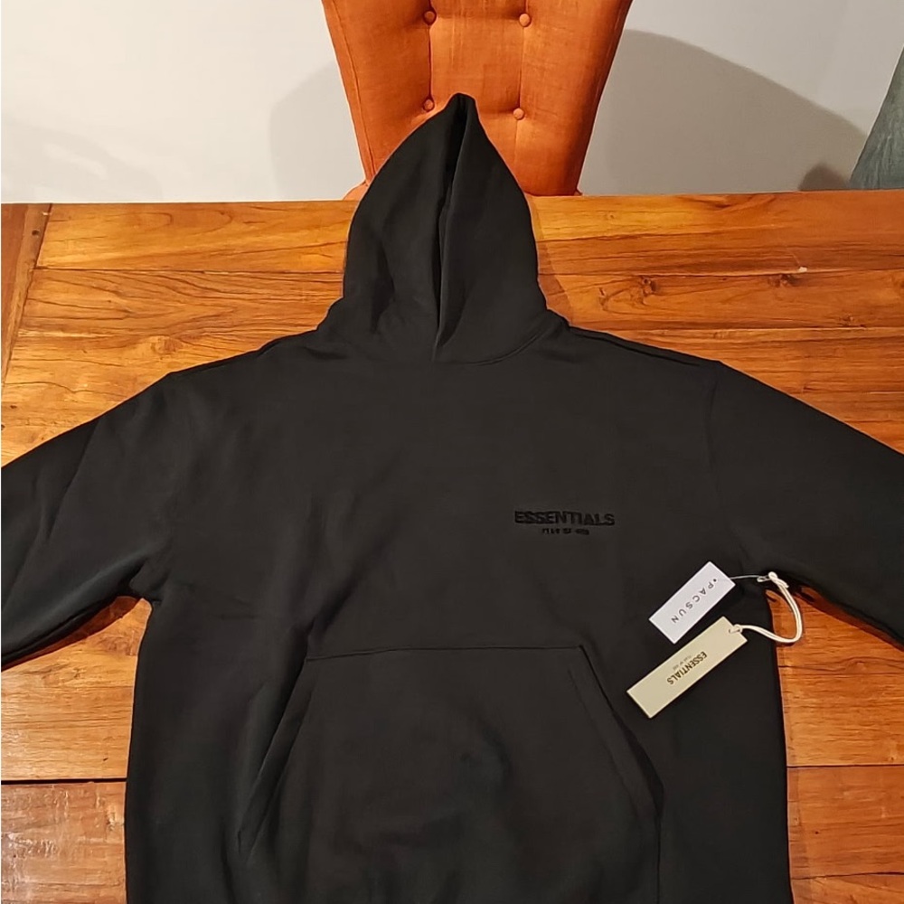 Fear of God ESSENTIALS Black Pullover Hoodie